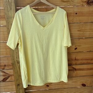 Lane Bryant Pale Yellow Perfect Sleeve Tee